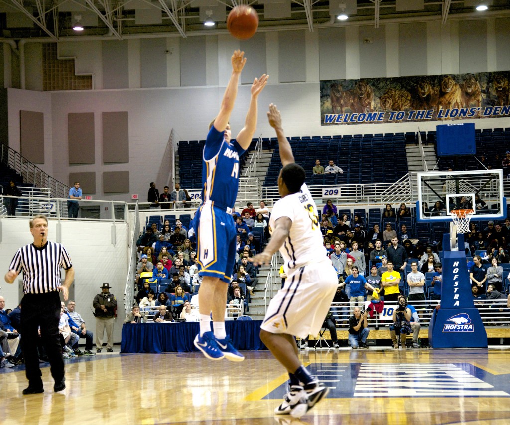 Chris Owens/The Chronicle Brain Bernardi led the Pride with 26 points, going 8-for-11 beyond the arc, in Hofstra's season opener