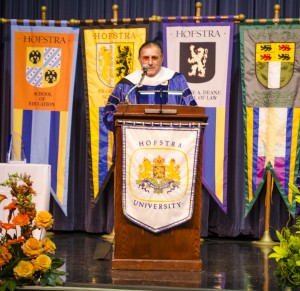 Lawrence Herbert spoke during the School of Communication Naming Ceremony in the Student Center Theater on Wednesday afternoon.