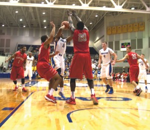 Chris Owens/The Chronicle Nesmiths game-winning shot was the most exciting moment in Pride athletics this season. His shot brought life back to the Long Island rivalry v. SBU.