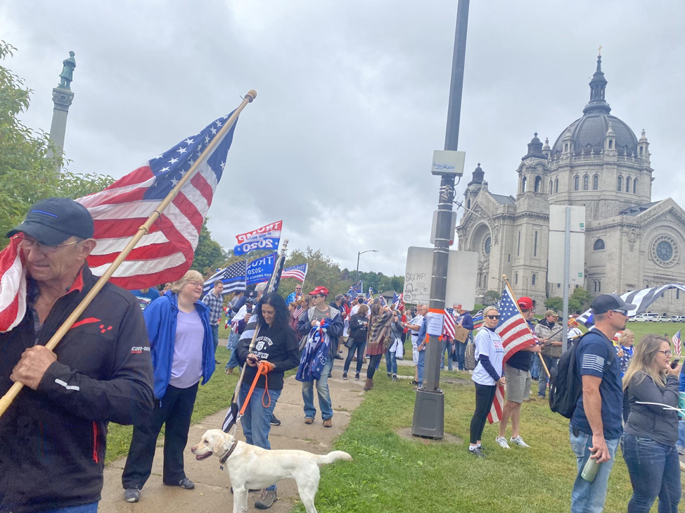  “This rally is not really about COVID-19 one way or another,” said Jen Leigh, the lead organizer for the “United We Stand and Patriots March for America” rally. “It’s personal accountability; I cannot nor do I want to ever think I have the right to 