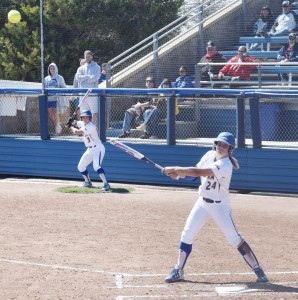 Jean Pierre Guzhnay/ The Chronicle   Caryn Bailey batted 3-for-9, scoring four runs in the series v. Delaware. 