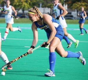 Cam Keough/The Chronicle Stella Schoen led the Pride to victory with two goals against W&M on Friday.