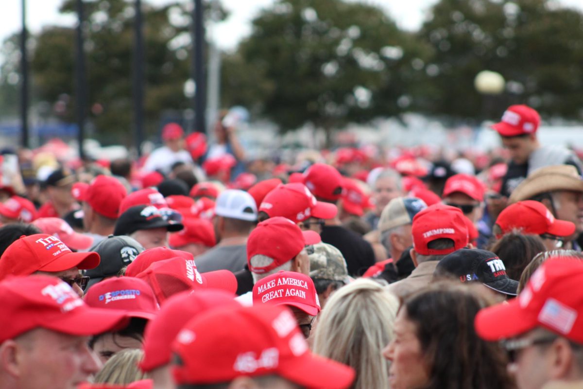 Nassau Veterans Memorial Coliseum seats 16,000 people, but ABC7 NY estimates over 60,000 people showed up to the rally site. 