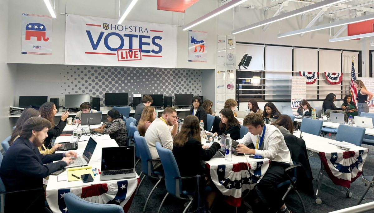 Hofstra students work tirelessly to cover the presidential election