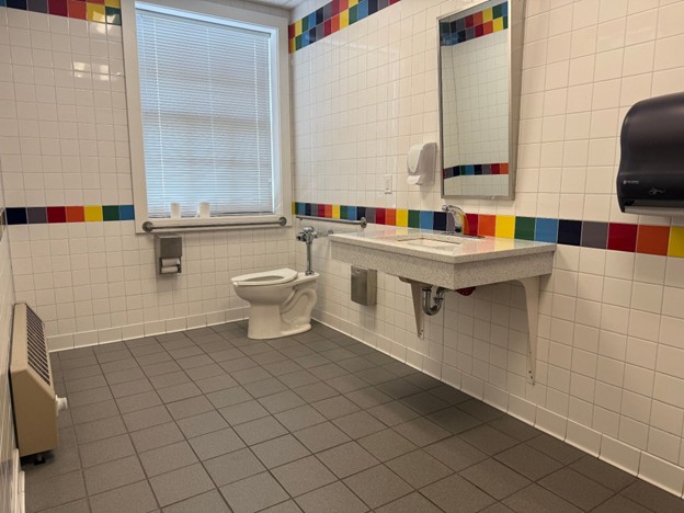 The McEwen second floor bathroom is gender neutral.