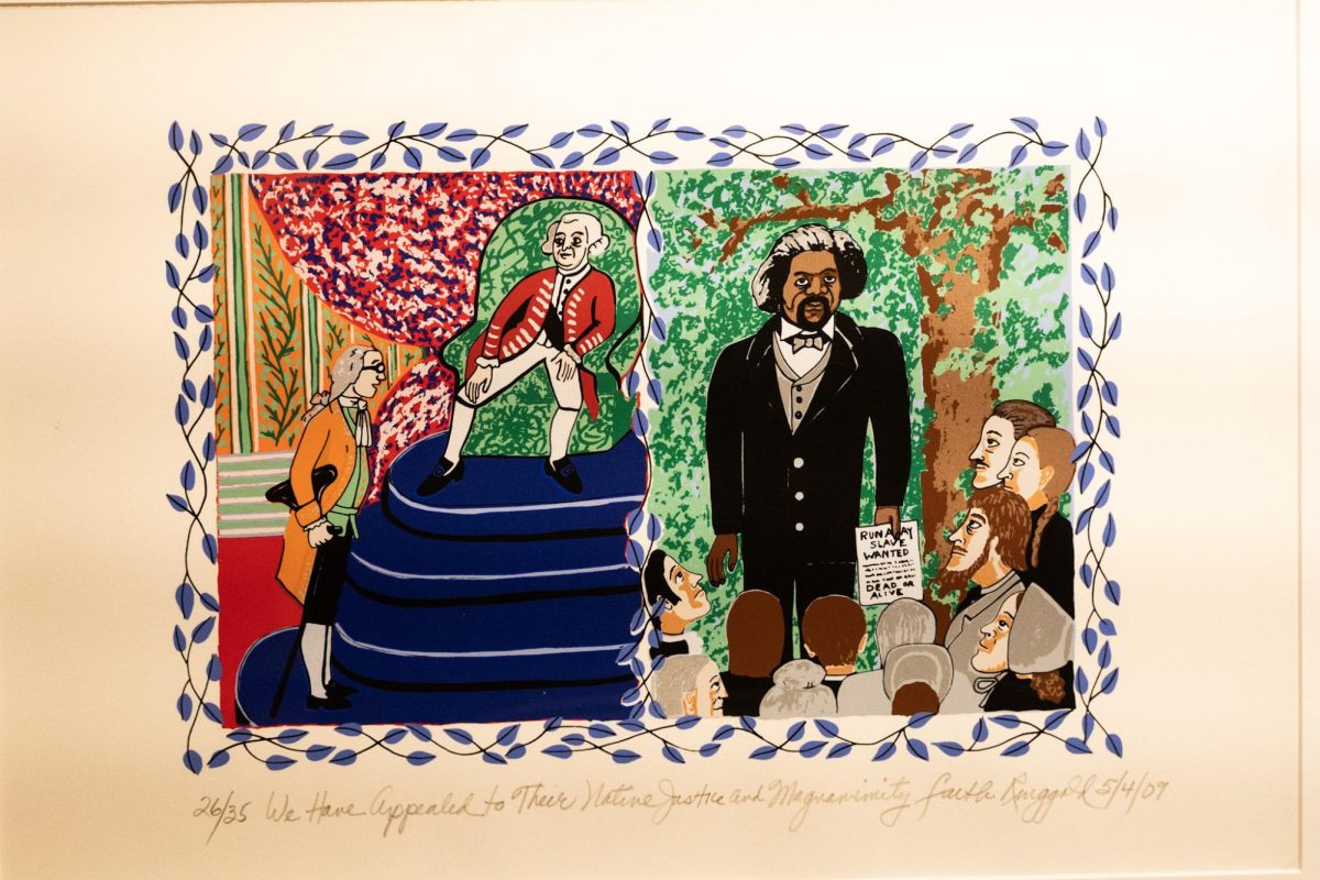 The exhibition included works from artists such as William Hogarth, Alexander Calder, Faith Ringgold and Jeremy Dennis