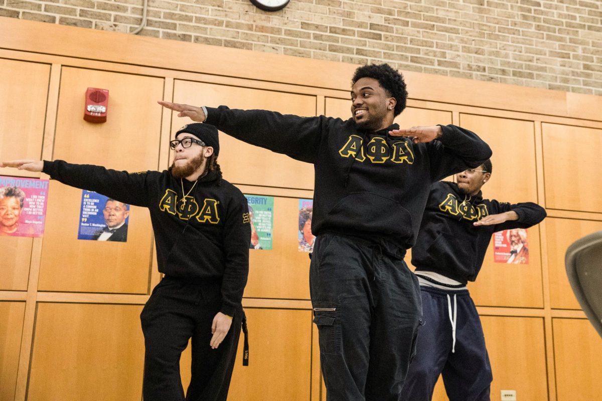 Alpha Phi Alpha Fraternity Inc. performed a stepping routine for attendees.